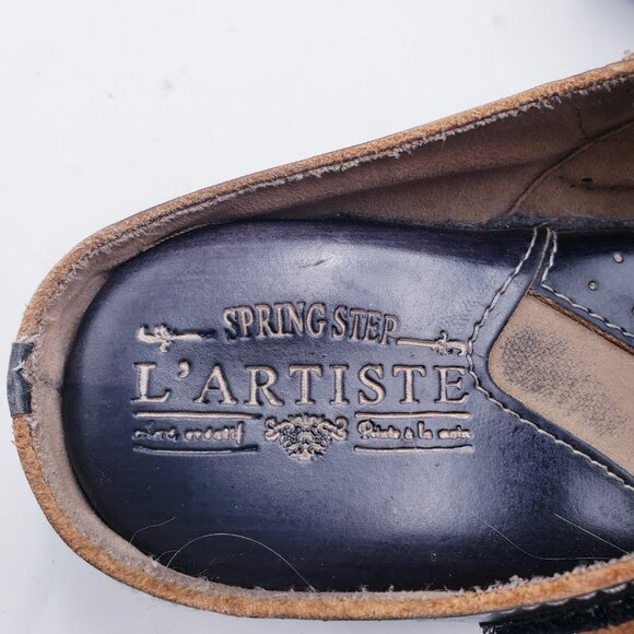 L'Artiste by Spring Step Aneria Black Leather Buckled Clogs Slip On Open Back 38 - Picture 10 of 10